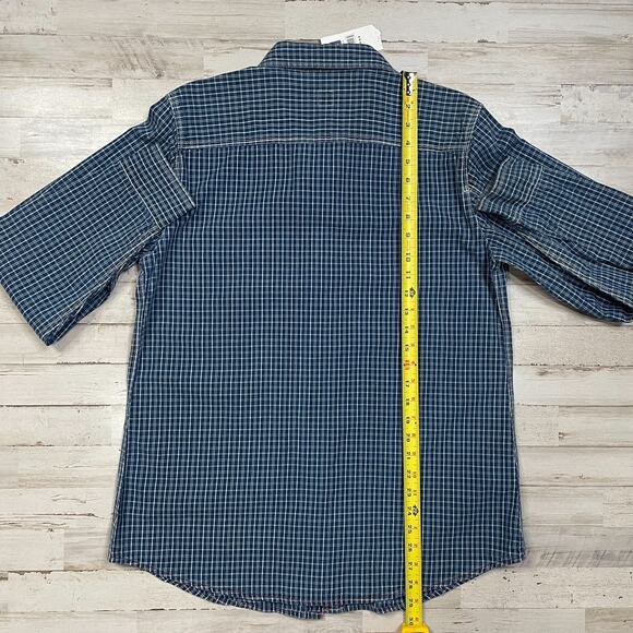 Gap Blue Plaid Denim Shirt 100% Cotton Top Long Sleeve SZ L C101852 - Picture 9 of 9